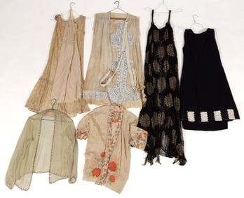 ANTIQUE / VINTAGE FLAPPER-ERA AND OTHER LADY'S CLOTHING, LOT OF SIX