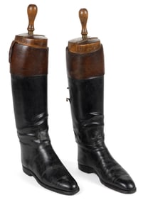 EQUESTRIAN LEATHER MEN'S RIDING BOOTS WITH STRETCHERS, PAIR