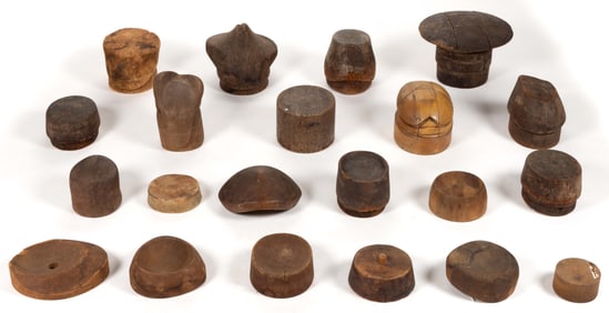 RICHMOND, VIRGINIA ASSOCIATED MILLINER'S HAT MOLDS, LOT OF 21