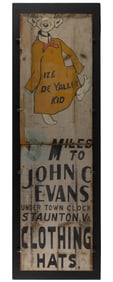 STAUNTON, SHENANDOAH VALLEY OF VIRGINIA FOLK ART PAINTED WOODEN TRADE SIGN