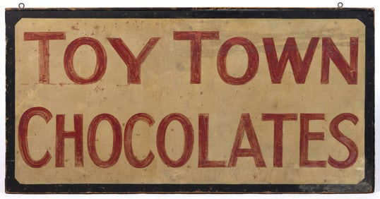 WINCHENDON, MASSACHUSETTS FOLK ART PAINTED CANDY STORE TRADE SIGN