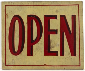 AMERICAN FOLK ART PAINTED WOODEN TRADE SIGN