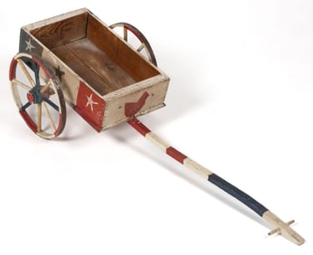 AMERICAN PAINT-DECORATED CHILD'S TOY WAGON