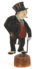 AMERICAN FOLK ART CUT-OUT AND PAINT-DECORATED JIGGS FIGURE