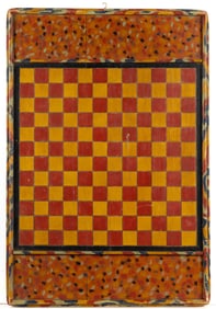 AMERICAN FOLK ART PAINT-DECORATED GAME BOARD