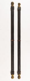 AMERICAN PAINTED AND TURNED WOOD ARCHITECTURAL HALF COLUMNS, PAIR