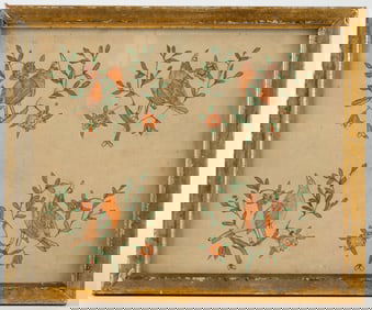 PENNSYLVANIA FOLK ART FRAKTUR DRAWING OF BIRDS