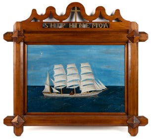 FOLK ART SHIP PAINTING OF THE NZGSS HINEMOA