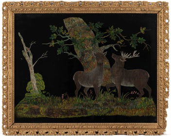 AMERICAN FOLK ART PAINTING ON VELVET
