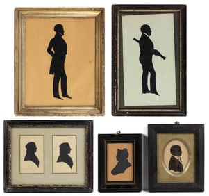 AMERICAN OR BRITISH SCHOOL (19TH CENTURY) SILHOUETTES, LOT OF FOUR