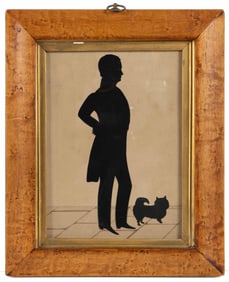 AUGUSTE EDOUART (FRENCH / AMERICAN, 1789-1861), ATTRIBUTED, CUT-AND-PASTED SILHOUETTE OF STEPHEN P.