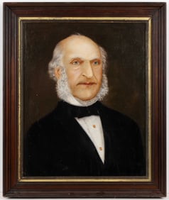 AMERICAN SCHOOL (19TH CENTURY) FOLK ART PORTRAIT OF A MAN