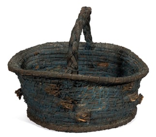 SOUTHERN PAINTED PINE NEEDLE COILED BASKET
