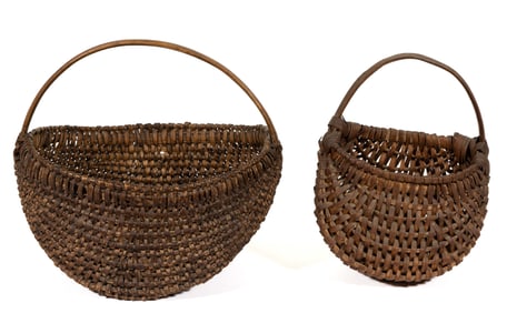 APPALACHIAN RIB-TYPE WOVEN-SPLINT BASKETS, LOT OF TWO