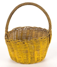 MID-ATLANTIC PAINTED DIMINUTIVE WOVEN WILLOW / HONEYSUCKLE BASKET