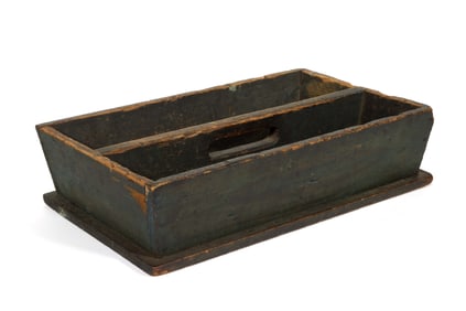 AMERICAN PAINTED PINE KNIFE BOX / CUTLERY TRAY