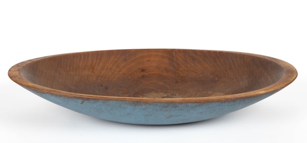 AMERICAN PAINTED TREEN DOUGH BOWL / TRENCHER