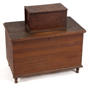 MID-ATLANTIC MIXED WOOD MINIATURE BLANKET CHEST