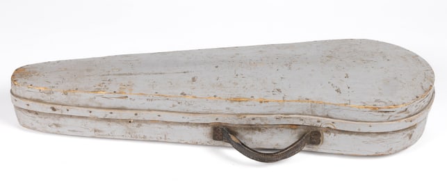 AMERICAN FOLK ART PAINTED WHITE PINE VIOLIN / FIDDLE CASE