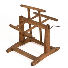 PRIMITIVE CARVED OAK YARN WINDER