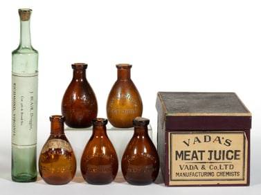 RICHMOND, VIRGINIA ASSOCIATED ANTIQUE MEDICINE BOTTLES, LOT OF SIX