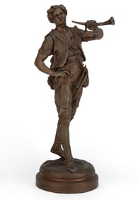 EMILE LOUIS PICAULT (FRENCH, 1833-1915) STATUE OF A HUNTER