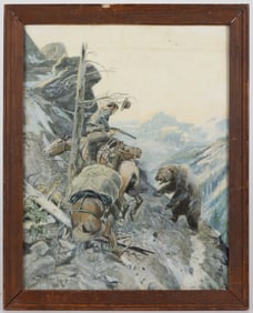 CHARLES MARION RUSSELL (AMERICAN, 1864-1926) "DISPUTER TRAIL" PRINT