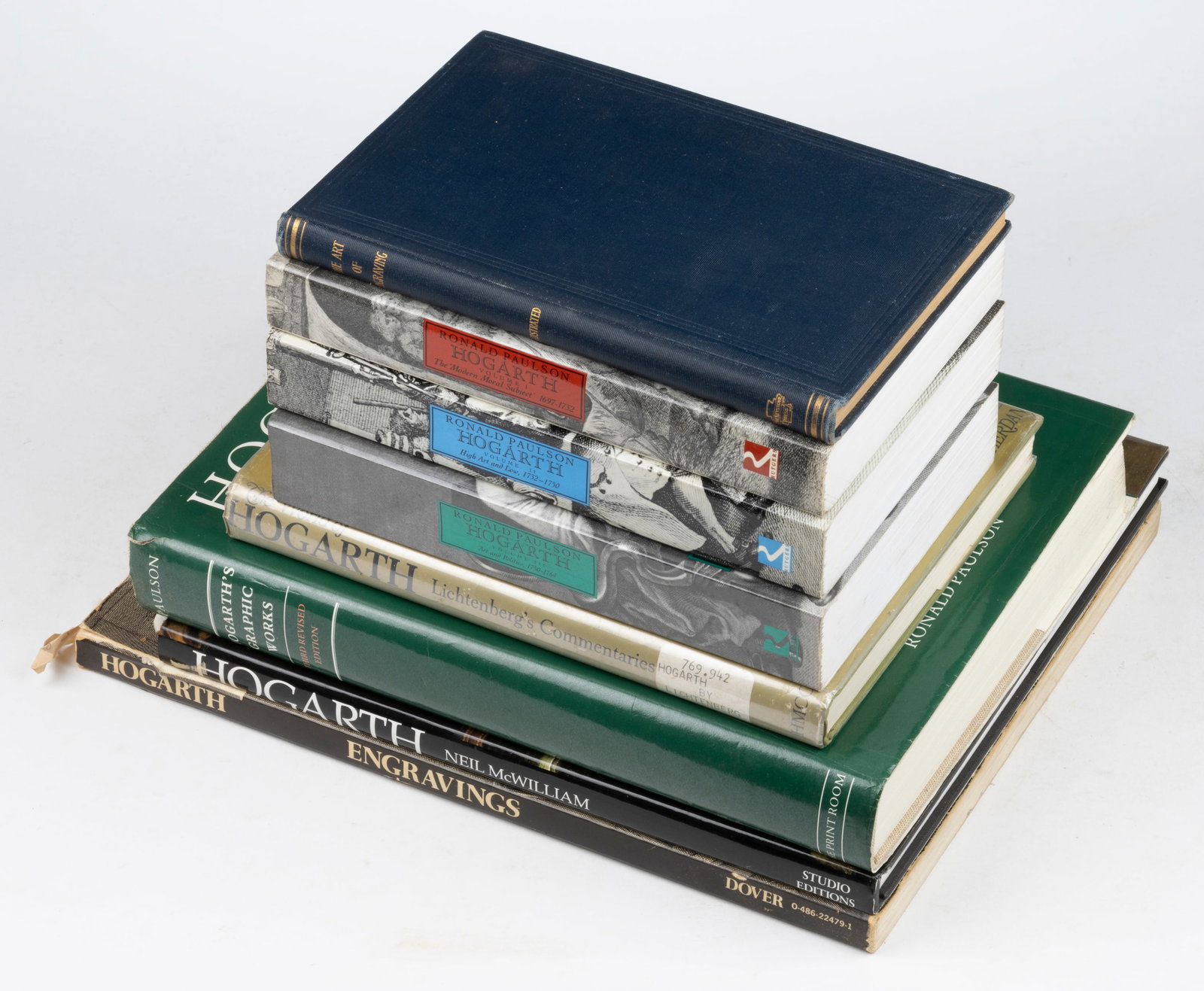 HOGARTH AND OTHER ENGRAVING REFERENCE VOLUMES, LOT OF EIGHT: HOGARTH AND OTHER ENGRAVING REFERENCE VOLUMES, LOT OF EIGHT, including Paulson, Hogarth's Graphic Works, Third, Revised Edition, 1989; and The Art of Engraving: A Practical Treatise on t