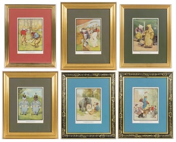 ROOSEVELT BEARS FRAMED PRINTS, LOT OF SIX