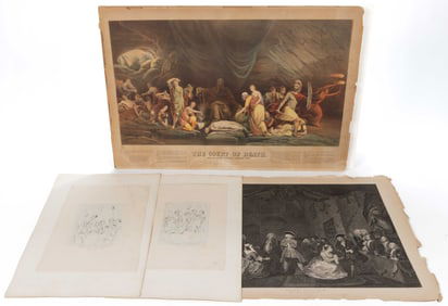 BRITISH AND AMERICAN HISTORICAL ENGRAVINGS, LOT OF FOUR