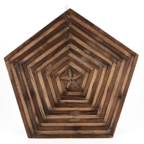 AMERICAN FOLK ART ARCHITECTURAL WALL-HANGING DECORATION
