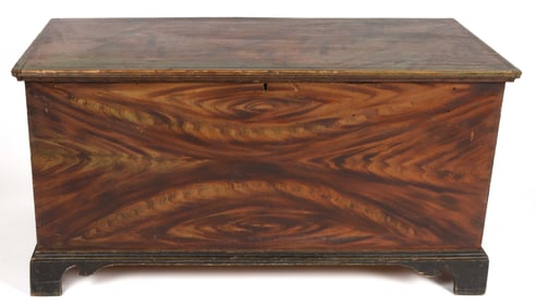 SHENANDOAH VALLEY OF VIRGINIA PAINT-DECORATED YELLOW PINE BLANKET CHEST