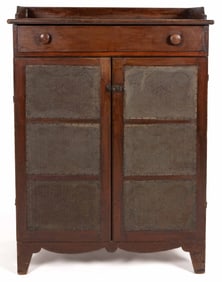 LOUDOUN CO., VIRGINIA POPLAR PUNCHED-TIN-PANELED FOOD / PIE SAFE