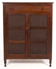 SOUTHERN PAINTED POPLAR PUNCHED-TIN-PANELED FOOD / PIE SAFE