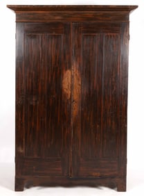 SOUTHERN PAINT-DECORATED YELLOW PINE WARDROBE
