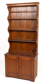 MID-ATLANTIC POPLAR AND YELLOW PINE DIMINUTIVE DISH CUPBOARD