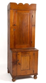 MID-ATLANTIC POPLAR DIMINUTIVE STEPBACK / CHIMNEY CUPBOARD