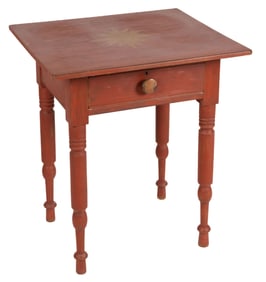 MID-ATLANTIC PAINT-DECORATED POPLAR STAND TABLE