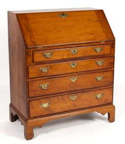NEW ENGLAND CHIPPENDALE CHERRY DIMINUTIVE FALL-FRONT DESK