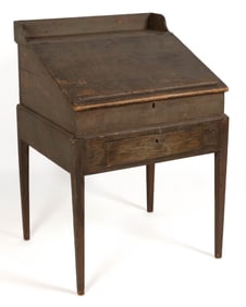 NEW ENGLAND PAINTED PINE SCHOOLMASTER'S DESK