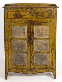 OHIO WALNUT PUNCH-TIN-PANELED FOOD / PIE SAFE