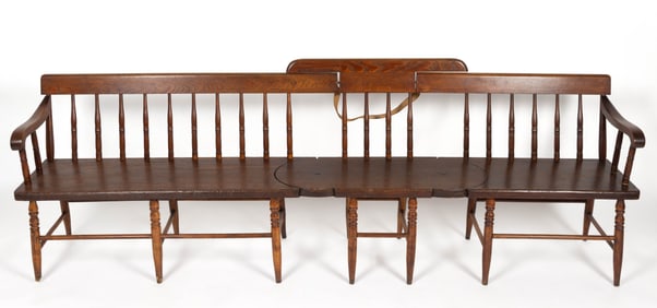 UNUSUAL AMERICAN WINDSOR-STYLE BENCH