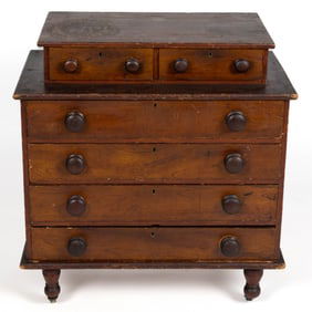 AMERICAN PAINT-DECORATED PINE CHILD'S CHEST OF DRAWERS