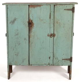 AMERICAN COUNTRY WHITE PAINTED PINE JELLY CUPBOARD