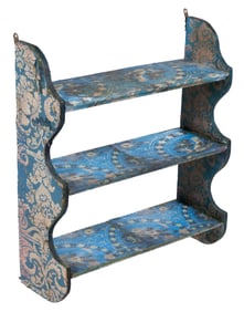 AMERICAN WALLPAPER-COVERED HANGING SHELF