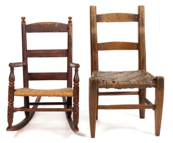 AMERICAN COUNTRY CHILD'S CHAIRS, LOT OF TWO