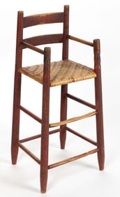 AMERICAN PAINTED MAPLE CHILD'S HIGH CHAIR