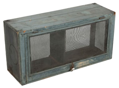 AMERICAN COUNTRY PAINTED POPLAR DIMINUTIVE FOOD / PIE SAFE