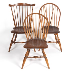 AMERICAN WINDSOR SIDE CHAIRS, LOT OF TWO