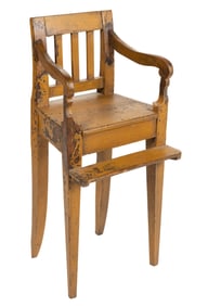 COUNTRY PAINTED POPLAR HIGH CHAIR